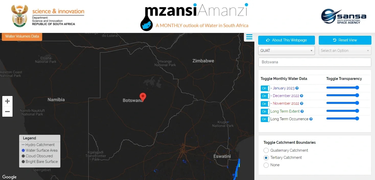 A Web Based Monitoring Service for South African Water